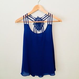 strappy lace tank